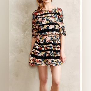 Anthropologie Holding Horses Floral Lace Inset Mini Garden Dress Size Large